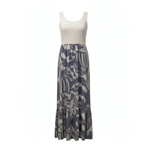 Salty Lemon White Sleeveless Women's Maxi Sundress